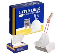 HEIDBER Bolsas de basura con cordón, paquete de 100 bolsas de arena para gatos, bolsas para caja de arena robot 3 y 4 bolsas de basura gruesas para autolimpiante para caja de arena de gatos, bolsas de