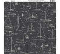 Heidi Swapp Set Sail Double-Sided Cardstock 12"X12"-Sailboats Back