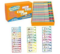 Heidouse 30 Libros de Lectura y rima Flip, Word Family Build Book, Phonics Flash Tarjetas, Desarrollo Cognitivo ＆ Expansión de Vocabulario, Juegos de Palabras de la Vista educativa para niños