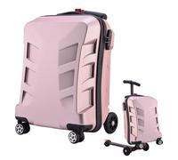 Heidouse Scooter Maleta para niños Scooter de muda de Gran Capacidad con Mango telescópico Plegado Plegable en Equipaje con Bolsillo múltiple para Viajes de Oro Rosa, Equipaje Infantil