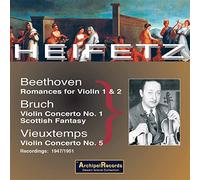 Heifetz - beethoven : romances pour violon n°1, n°2 en fa majeur op.50 - bruch : concerto pour violon n°1, fan
