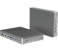 HEIGAOLAPC Firewall Micro Appliance, Ordenador de Sobremesa, Mini PC 12th N100(3.4 GHz) 16GB RAM 512GB eMMC, Type-C Dual LAN 2.5G Ethernet, Dual Display 4K 60Hz, WiFi BT 5.2 para Negocios Hogar