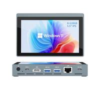 HEIGAOLAPC Mini PC N5100 con SSD de 8 GB/128 GB, Windows 11 Pro, Soporte de Pantalla Triple 4K, WiFi de Doble Banda para señalización Digital, Sistema POS, Oficina, diseño sin Ventilador