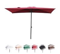 Height Adjustable 6.5ft 8ft 9ft Outdoor Patio Umbrella - Space-Saving Rectangular Garden Parasol for Balcony Backyard & Deck - Versatile Half Umbrella Solution
