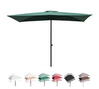Height Adjustable 6.5ft 8ft 9ft Outdoor Patio Umbrella - Space-Saving Rectangular Garden Parasol for Balcony Backyard & Deck - Versatile Half Umbrella Solution
