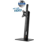 Height adjustable desk stand for flat screens with spring system for f