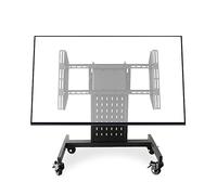 Height Adjustable Mobile Cart For 52 75" Flat Screen/Curved Tvs Holds Up To 85Kg/187Lbs Floor Trolley Stand with Wheels