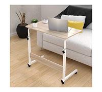 Height-Adjustable Mobile Stand-up Computer Desk Suitable for Bedroom Living Room Balcony (Color : White Maple Size : 60x40x94cm)