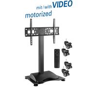 Height adjustable motorized flat screen stand, incl. 4 wheels for scre