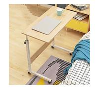Height-Adjustable Portable and Sturdy Laptop Desk with Wheels Living Room Classroom (Color : Pink Size : 80x50x92cm) (Solid Wood K 60x50x92cm)