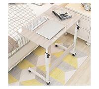 Height-Adjustable Portable and Sturdy Laptop Desk with Wheels Living Room Classroom (Color : Pink Size : 80x50x92cm) (White K 80x50x92cm)