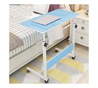 Height-Adjustable Portable and Sturdy Laptop Desk with Wheels Living Room Classroom (Color : Pink Size : 80x50x92cm) (Blue 60x40x92cm)