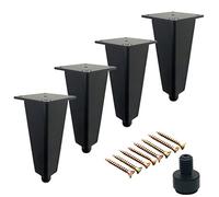 Height Adjustable TV Desk Table Legs,Metal Table All Aluminum Furniture Legs,Right Angle Coffee Table Foot,Sofa Legs,for Couch Bed Tables,Chairs and Stools, black12cm/4.7in