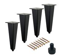 Height Adjustable TV Desk Table Legs,Metal Table All Aluminum Furniture Legs,Right Angle Coffee Table Foot,Sofa Legs,for Couch Bed Tables,Chairs and Stools, black25cm/9.8in