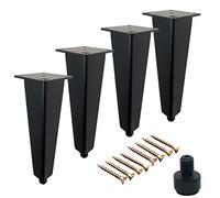 Height Adjustable TV Desk Table Legs,Metal Table All Aluminum Furniture Legs,Right Angle Coffee Table Foot,Sofa Legs,for Couch Bed Tables,Chairs and Stools, black20cm/7.9in