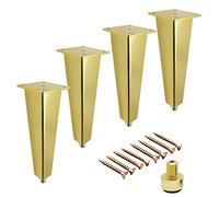 Height Adjustable TV Desk Table Legs,Metal Table All Aluminum Furniture Legs,Right Angle Coffee Table Foot,Sofa Legs,for Couch Bed Tables,Chairs and Stools, gold18cm/7.1in