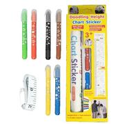 Height Chart, Doodling Growth Ruler, Wipeable Nursery Sticker, Multi Functional Design, 68.9x9.72 Inches, for Kids Room, Bedroom, Classroom and Playroom Use