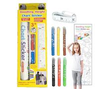Height Chart, Doodling Growth Sticker, Decorative Wall Measuring Sticker, Fun Interactive Design, Removable Easy-To-Apply, 1-Pack, Ideal for Nursery, Kids Bedroom, 175x24.7cm Multicolor