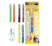 Height Chart, Doodling Growth Sticker, Decorative Wall Measuring Sticker, Fun Interactive Design, Removable Easy-To-Apply, 1-Pack, Ideal for Nursery, Kids Bedroom, 175x24.7cm Multicolor