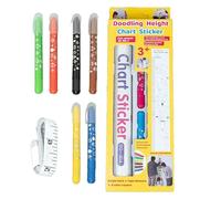 Height Chart, Doodling Growth Sticker, Decorative Wall Measuring Sticker, Fun Interactive Design, Removable Easy-To-Apply, 1-Pack, Ideal for Nursery, Kids Bedroom, 175x24.7cm Multicolor