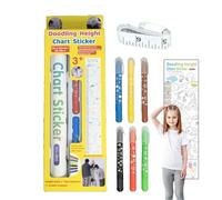 Height Chart, Doodling Growth Sticker, Decorative Wall Measuring Sticker, Fun Interactive Design, Removable Easy-To-Apply, 1-Pack, Ideal for Nursery, Kids Bedroom, 175x24.7cm Multicolor