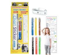 Height Chart, Doodling Height Measuring Sticker, 68.9x9.72 inches Decorative Fun and Educational Decor, Growth Wall Sticker for Nursery, Kids Bedroom, Classroom, Playroom