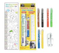 Height Chart, Doodling Height Measuring Sticker, Decorative Growth Wall Sticker for Nursery, Kids Bedroom, Playroom & Classroom (1 Set, Multicolor), for Tracking Growth & Room Decoration