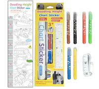 Height Chart, Doodling Height Measuring Sticker, Decorative Growth Wall Sticker for Nursery, Kids Bedroom 175x24.7cm/68.9x9.72 inches, Classroom, Playroom
