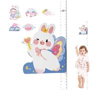 Height Measurement Ruler Kids, Magnetic Bunny Growth Chart, 65-183cm Removable Gauge, Adjustable Height Tracker for Boys, Girls, Cute and Functional Décor