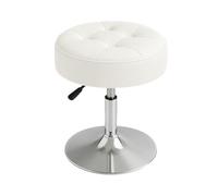 HEIGHT Taburete ajustable de piel sintética giratoria de 360°, 13 pulgadas de profundidad x 13 pulgadas de largo x 20.8 pulgadas de alto, silla de maquillaje para tocador y baño, compacto y cómodo