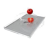 Height5cm/1.97 "acrílico Flotante Photo Props Shooting Tray, Display Showcase, Clear Shallow Water Tank, Portable Food Cosmetic Storage Box (Color : Clear, Size : 25x20cm(9.8x7.9in))