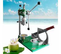 HEIHEIZI Coconut Opener Tool, Coconut Opener Peeler Machine, Hand Press Driller Opener, Coconut Hole Open 6cm/2.3in Diameter, 304 Stainless Steel, for Commercial Fresh Young Coconut Three Handles