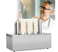 HEIHEIZI Electric Wine Glass Polisher, Electric Automatic Dryer Bar Wine Glass Polishing Machine with 3/5/8 Pure Cotton Brushes, for Lobby Lounge Bars Kitchen Restaurants Hotels Eight Heads