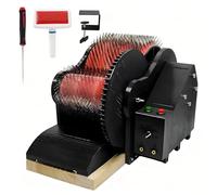HEIHEIZI Electric Wool Carding Machine, Wool Drum Carder Fiber Carding Machine, Adjustable Forward and Reverse Speed, with Foot Pedal, Fast Color Mixing Wool Blending Wheel, for Combing Blending