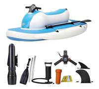 HEIHEIZI Foldable 2-in-1 Electric Inflatable Jet Ski & Diving Underwater Scooter 700W 45-160Mins Brushless Motor,16000mAh Battery - 11km/h for Adults and Kids Sea Diving Swimming Equipment