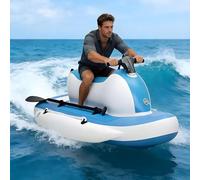 HEIHEIZI Motorized Inflatable Ride-On Watercraft Pool Float - Summer Electric Motor Boat Jet Ski Inflatable Foldable Boat with 700W Underwater Scooter, Drop-Stitch Sandwiched Material Boat+Thruster