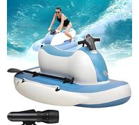 HEIHEIZI Upgraded 2-Person Inflatable Jet Boat,700W Brushless Electric Water Surf Boat,Inflatable Foldable Motorboat,Water Inflatable Boat, with Underwater Scooter, MAX Capacity 485lb(220kg)