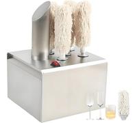 HEIHEIZI Wine Glass Polishing Machine, 3/5/8 Polishing Cloth Washers, Commercial Electric Wine Glass Polisher, Stainless-Steel Glass Washer for Bars, Restaurants, Hotels, Kitchen Five Heads