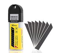 HEIKIO 18mm Snap-off Blades, 50-Pack, Quality Black Carbon Steel Made, Sharp and Durable, Heavy-duty Replacement Blade for 18mm Box Cutter and Utility Knife