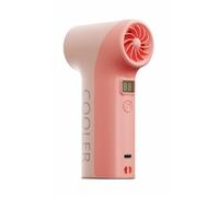 Heilanole Mini Ventilador Turbo de Mano con Pantalla Digital Ajustable de 5 Velocidades, Ventilador Eléctrico Portátil para Exteriores, Color Rosa.