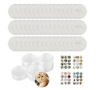 Heilanole Paquete 48 Alfileres Botón Transparentes 2 Pulgadas, Alfiler Botón Acrílico, para Hacer Propios Botones, Insignias, Suministros para Manualidades Navideñas Bricolaje