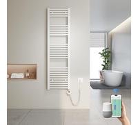 Heilmetz Radiador Toallero Eléctrico 140x40 cm con WiFi, Secatoallas Inteligente con Control por App Tuya, Termostato Programable y Temporizador, Blanco 500W