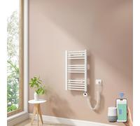 Heilmetz Toallero Eléctrico 700x400 mm, Termostato Inteligente WiFi para Baño, Control por App Tuya y Asistentes de Voz, Secatoallas Blanco 300W