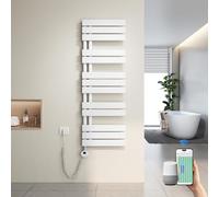 Heilmetz Toallero Eléctrico Baño 1176x400mm 600W Blanco, Radiador Toallero con WiFi y Termostato Inteligente, Control por App, Elemento Calefactor con Función Temporizador