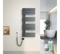 Heilmetz Toallero Eléctrico Baño 899x400mm 400W Antracita, Radiador Toallero con WiFi y Termostato Inteligente, Control por App, Elemento Calefactor con Función Temporizador