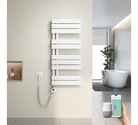 Heilmetz Toallero Eléctrico Baño 899x400mm 400W Blanco, Radiador Toallero con WiFi y Termostato Inteligente, Control por App, Elemento Calefactor con Función Temporizador