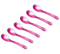 Heim Söhne Juego de 6 cucharas de cristal acrílico, aprox. 12,2 cm, mágicas cucharas para huevos con aspecto de nácar para momentos inolvidables en el desayuno, postres y más, hechas a mano en