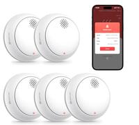 HEIMAN 5 Paquete Detector de Humo WiFi, con botón de Silencio, Norma EN 14604, 85 dB (5)