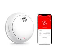 Heiman Detector de Humo Inteligente WiFi, Alarma 85 dB con Notificaciones en Tiempo Real, Pila de Litio Reemplazable, Botón de Silencio y Prueba, Certificación DIN EN 14604, Tuya App