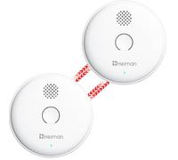 HEIMAN Detector de Humo Interconectado Inalámbrico con Batería Integrada de 10 Años, Cumple con la Norma EN14604 (2 Piezas)